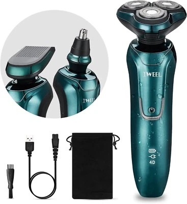 Electric Shavers Men Wet ＆ Dry 3 in 1 Nose Sideburn Trimmer Rotary Rechargeable