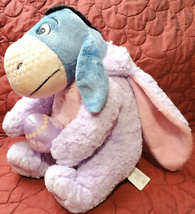 Disney 12" Eeyore Purple Easter Dress Bunny Suit Basket Winnie Pooh Plush Toy