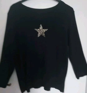 ⚡SIZE M/ L(21" PIT TO PIT)SOFT FEEL, LIGHTWEIGHT, 3/4,SLEEVED BLACK JUMPER. - Picture 1 of 9