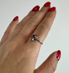 Vintage Sowjetischer RING Silber ⭐875 Mark Stern der UdSSR, Damenschmuck lila - Bild 1 von 12