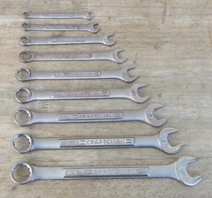 Set of 9 CRAFTSMAN 12-point -VA- COMBINATION WRENCHES SAE 1/4 - 3/4 - Picture 1 of 6