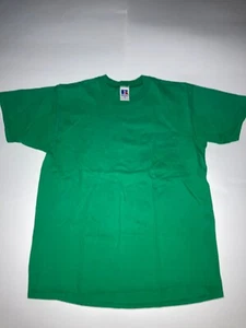 Camisa de manga corta vintage de bolsillo verde en blanco Russell de los 90 para hombre talla M - Imagen 1 de 5