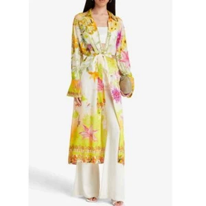 Bata/Vestido CAMILLA Cristal Estampado Floral Seda Crepe De Chine Talla XS - Imagen 1 de 15