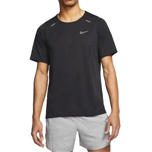 Nike Dri-FIT Rise 365 Men's Running Short Sleeve T-Shirt Black Size LG - Picture 1 of 6