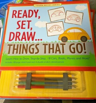 Things That Go Drawing Book with Pencils  - Image 1 of 4