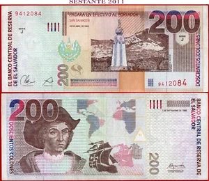 EL SALVADOR 200 COLONES 10 4 1999 P 158 VF++/AXF free shipping from 100$ - Picture 1 of 6
