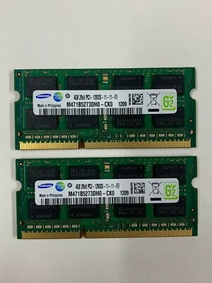 2 X SAMSUNG 4Gb DDR3 SO-DIMM RAM MEMORY 2Rx8 PC3-12800S M471B5273DH0-CK0 - Image 1 of 3
