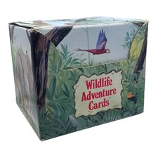 Vintage Grolier 1991-95 Wildlife Adventure Cards Animals Educational Box ~300