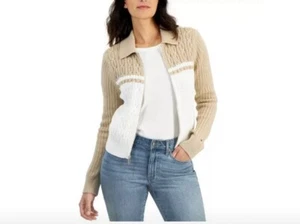 NWT $90 Tommy Hilfiger Women’s Cable-Knit Full Zip Cardigan Sweater|Size XL |BB4 - Picture 1 of 13