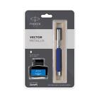 Parker Vector Mettalix Fountain Pen with Free Quink Ink Bottle Best for Gift US