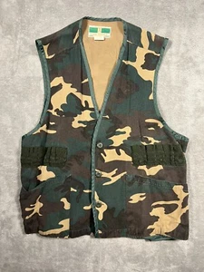 Vintage Game Winner Sportswear Mens Large Camo Bird Duck Field Hunting Vest - Picture 1 of 5