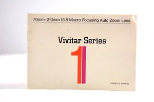 VIVITAR 70-210MM F3.5 SERIES 1 MACRO ZOOM CAMERA LENS INSTRUCTIONS 1975 - Picture 1 of 2