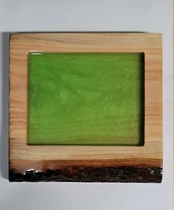 Handmade Live Edge Wood Bar Top Epoxy Resin Flower Top Rolling Serving Tree Art - Picture 1 of 10