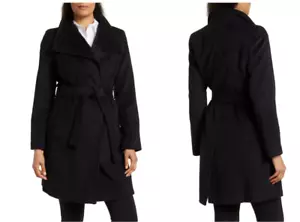 MICHAEL KORS Black Hidden Button Classic Long Jacket XS = 0/2 (MISSING BELT) 🖤 - Picture 1 of 11