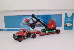 CORGI TEXACO 53503: MACK B SERIES LOWBOY & LUFFING SHOVEL Diecast 1:50 Truck NEW - Picture 1 of 3