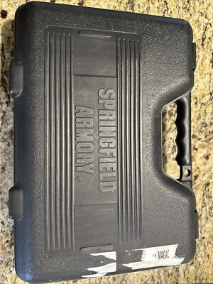 USED ORIGINAL SPRINGFIELD ARMORY XD SUB COMPACT BLACK PLASTIC CASE STORAGE BOX - Image 1 of 2