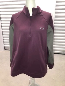 Oakley Two Tone Jacket Plum Grey 1/4 Zip Polyester Regular Fit L Large - Picture 1 of 12