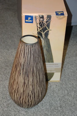 Tchibo Ceramic Brown Vase with Relief Structure 30cm Tall - Unused - Image 1 of 4