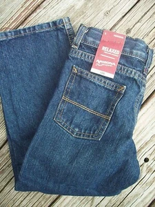 Jeans HTF Arizona ragazzo lavaggio scuro vestibilità rilassata gamba dritta taglia 5  - Foto 1 di 3