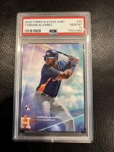 2020 TOPPS X STEVE AOKI #70 YORDAN ALVAREZ Rookie RC ASTROS PSA 10📈
