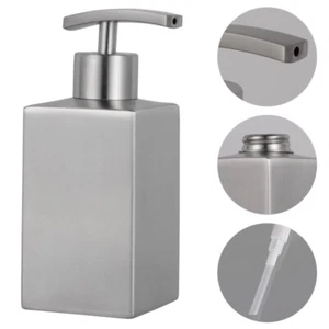 Stainless Bottle Soap Dispenser Bathroom Square - Picture 1 of 12