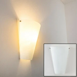 Design Wandlampe Flur Wohn Gäste Zimmer Büro Diele Leuchte Beleuchtung Glas weiß - Bild 1 von 10