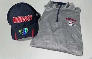 Combo Lot of 2 Men’s Arizona Wildcats Blue Fitted Hat M/L & Colosseum 1/4 Zip L - Picture 1 of 1