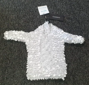 BNWT Claudia. C White Magic Top One Size Fits All Short Sleeve - Picture 1 of 3
