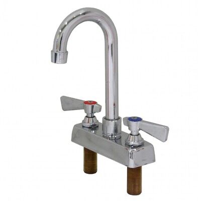 1Set Commercial 4  Deck Mount Faucet W/3-1/2  Gooseneck Spout #AA-420G (NO LEAD) • 77.63£