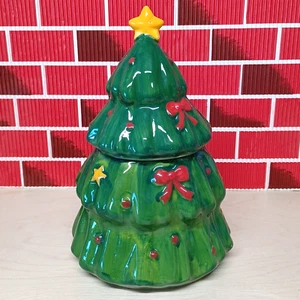 Christmas Tree Large Cookie Jar 11.5”  Tall, Vintage - Picture 1 of 8