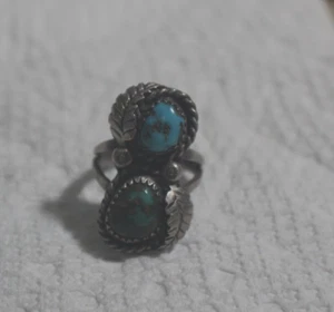 Unique JCT Sterling Green and Blue Turquoise Ring - Picture 1 of 11