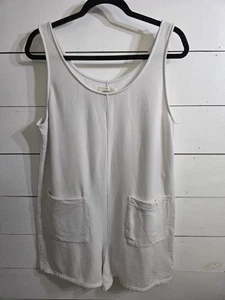 Madewell MWL Women Superbrushed Pull-On Jumpsuit Size L White Sleeveless Relaxed - Picture 1 of 12