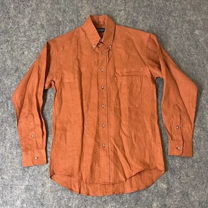 The J Peterman Company 100% Linen Shirt Men’s XS Button Down Orange VTG - Picture 1 of 7