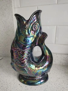 Gluggle Jug Wade Fish Vase Large 27 Cm Lustre Iridescent Rare - Picture 1 of 9