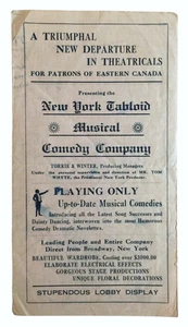 Folleto del programa de comedia musical tabloide de Nueva York Canada Theatre Group 1900 - Imagen 1 de 3