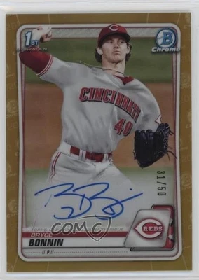 2020 Bowman Draft Chrome Picks Gold Refractor /50 Bryce Bonnin #CDA-BB Auto - Image 1 of 2