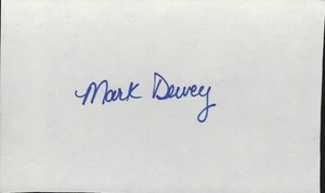 Mark Dewey San Francisco Giants Pitcher Autographed 3x5 Index Card Pirates Mets - Picture 1 of 1