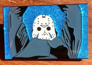 Friday The 13th Part 3 Jason Vorhees Killer Gamer PIN Esmalte Máscara Azul Brillo X - Imagen 1 de 3