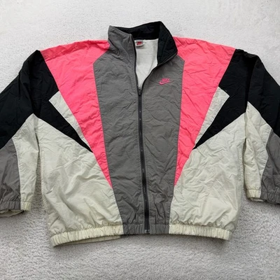 Jaqueta corta-vento vintage anos 90 Nike Colorblock masculina L rosa Gorpcore Swoosh - Imagem 1 de 4