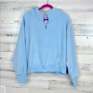 Sudadera con capucha recortada con cremallera azul cielo Tay By Taylord Trends 1/2 para mujer 2X - Imagen 1 de 7