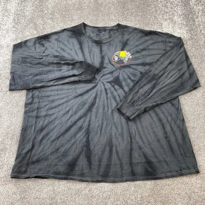 Camisa Pullover Teñida Spirit Tie Dye Para Hombre Talla 2XL Negra Manga Larga Cuello Redondo Foto 1 de 4
