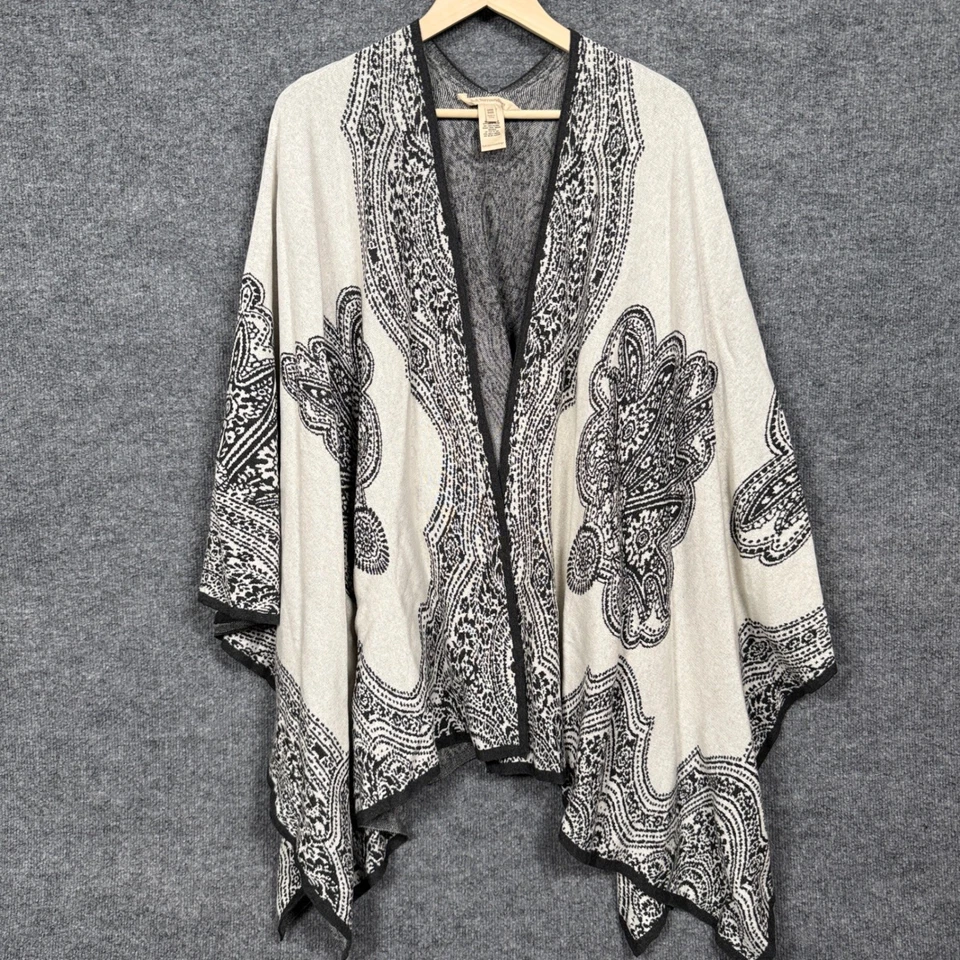 柔软环绕开衫均码波西米亚灰色棉质垂褶 Lagenlook 开襟 — 第 1/4 张图片