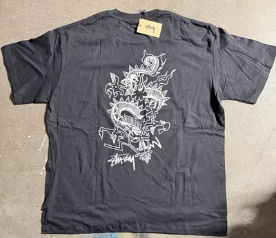 Stussy Shirt Funky Tribe Black T-shirt  Tee Size XXL Double Sided Streetwear - Image 1 of 4
