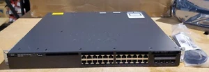 Cisco WS-C3650-24PWD-S 24-Port Gigabit POE+ 2-Port SFP+ 640W AC Power - Picture 1 of 2