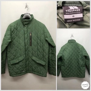 Chaqueta de campo acolchada verde para hombre Trespass cortavientos de caza - Imagen 1 de 12
