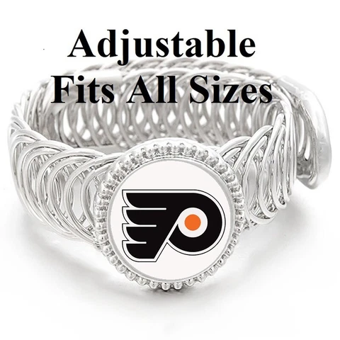 Philadelphia Flyers Mens Women's Silver Link Adjustable Hockey Bracelet Gift D11 Cover