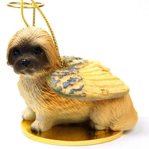 Lhasa Apso Ornamento Angel Figurine Pintado a Mano Marrón Corte Deportivo - Imagen 1 de 1