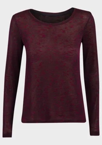 Burgundy Ladies Top Jumper Stradivarius (Zara Group) Knit Stretch Red Pullover - Picture 1 of 4