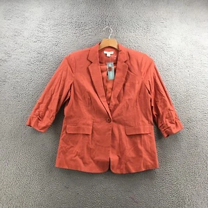 Coldwater Creek Blazer Womens 16 Copper Long Sleeve Collared Button Front NEW - Picture 1 of 16