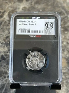 1999 1/4 Oz Platinum Eagle P$25 Vaultbox Vault Box Series 2 NGC X 9.9 MS69 - Picture 1 of 4